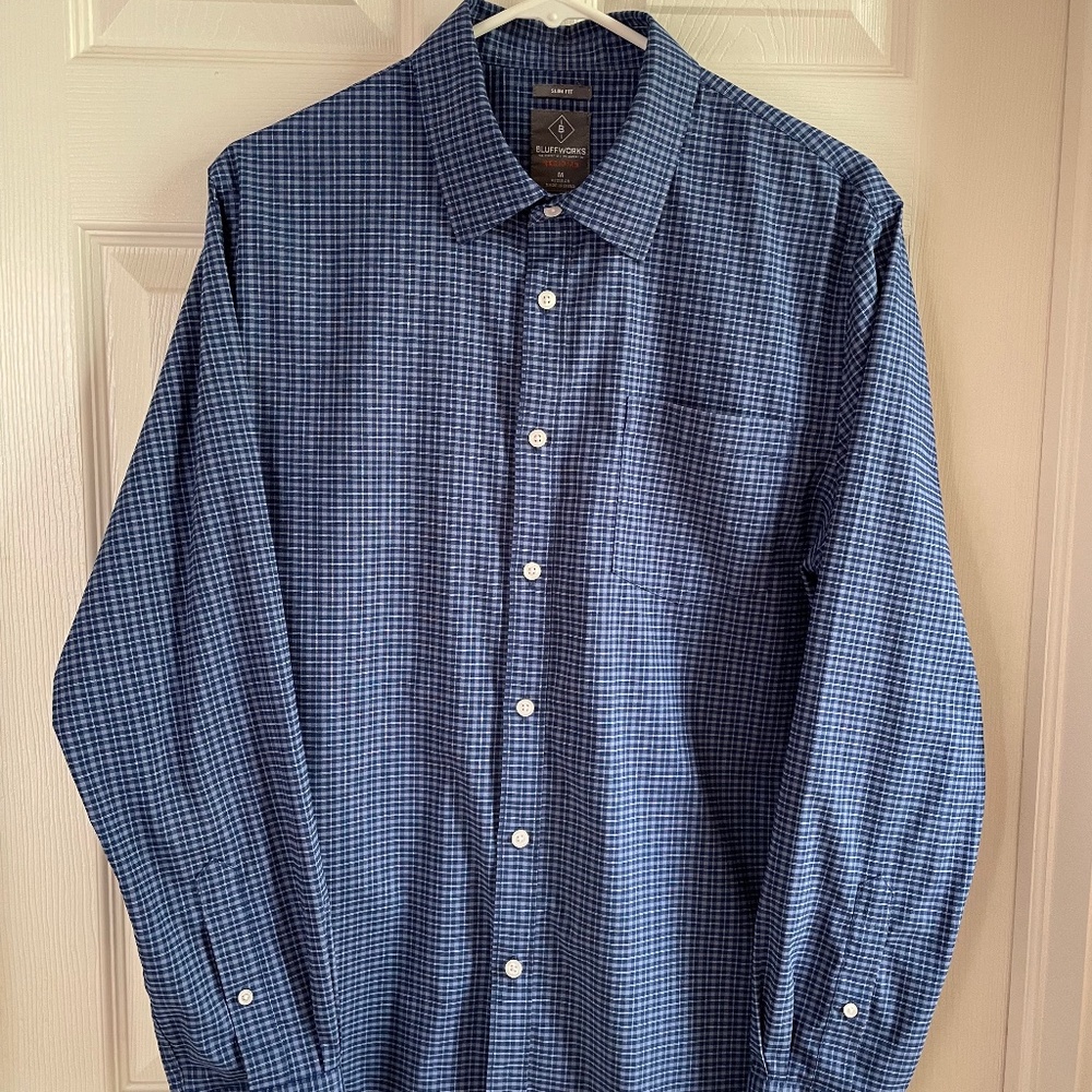 Bluffworks Meridian -  Deep Blue Mini-Check - M